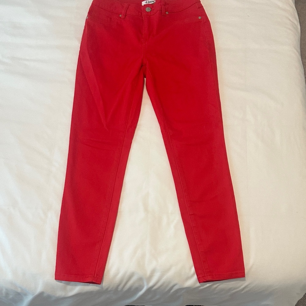 d. jeans Women's Vibrant Red Straight Leg Jeans